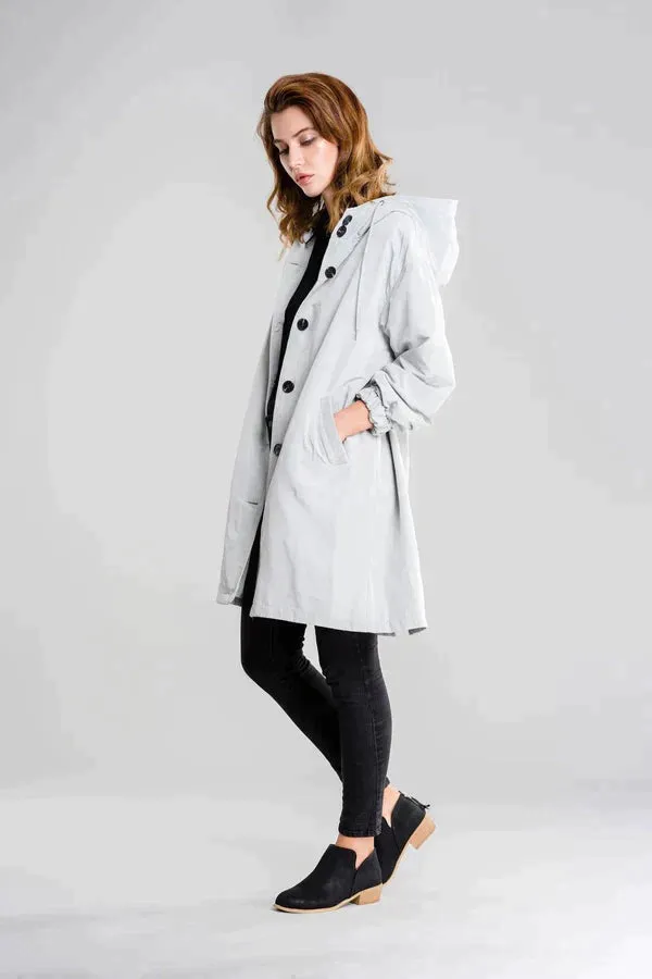 Hooded Button Jas