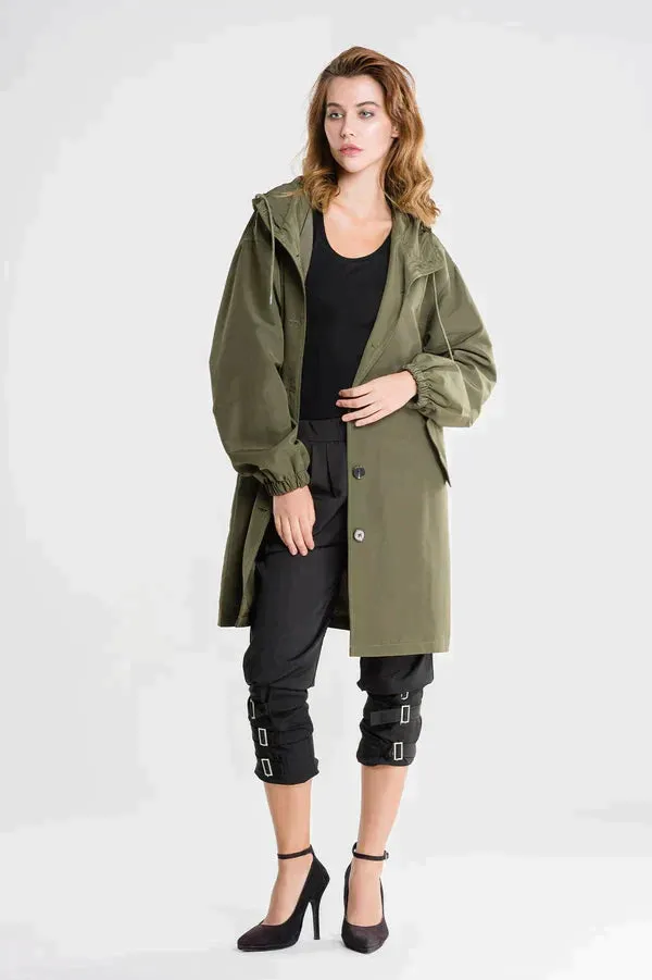 Hooded Button Jas