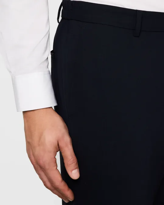 Hugo Boss Mens Slim Fit Genius Wool Dress Pants Blue 36 / 32