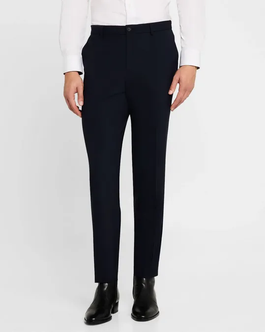 Hugo Boss Mens Slim Fit Genius Wool Dress Pants Blue 36 / 32