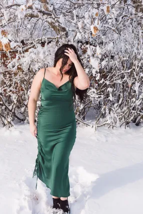 Ivy Satin Midi Dress