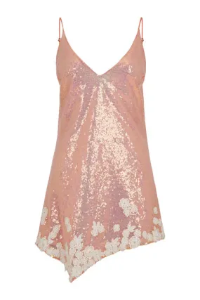 Jasmine Sequined Salmon Mini Dress