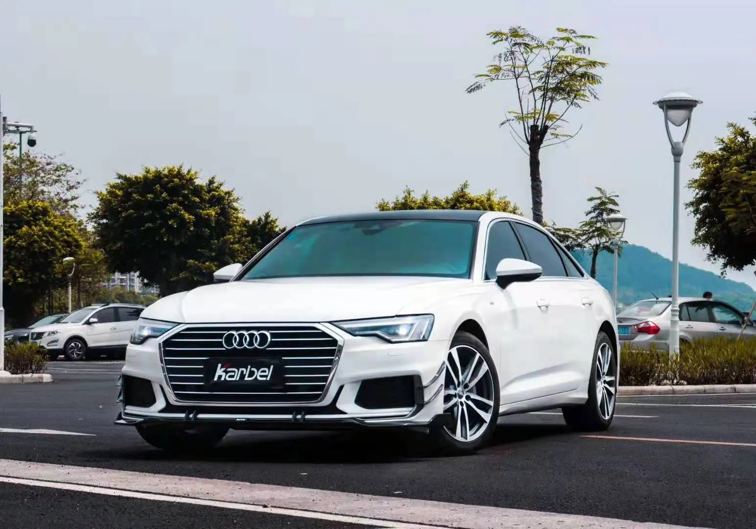 Karbel Carbon Dry Carbon Fiber Front Lip for Audi S6 & A6 S-Line & A6 Avant 2019-ON C8