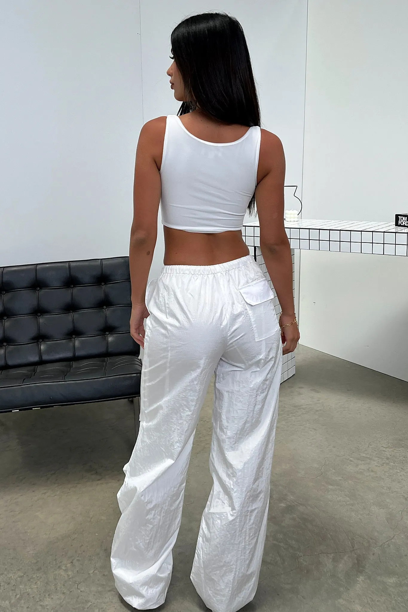 Karter Parachute Pants - White