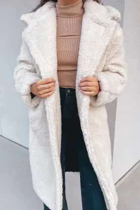 Khloe Oversized Teddy Coat - Ivory