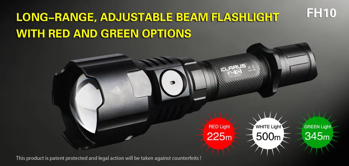 Klarus FH10 CREE XP-L HI V3 LED 3 Colors Flashlight - 700 Lumens