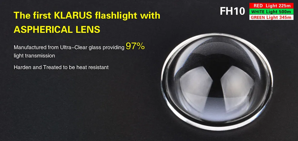 Klarus FH10 CREE XP-L HI V3 LED 3 Colors Flashlight - 700 Lumens