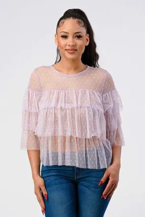 Lavender Layered Sheer Top