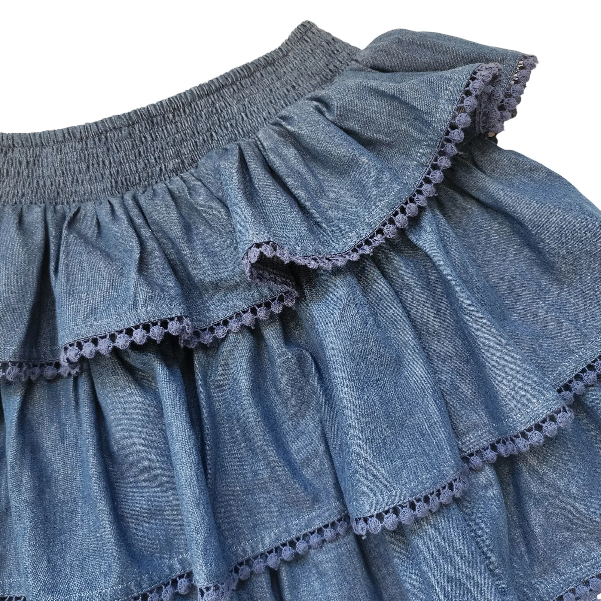 Lee Ruffle Skirt-Denim