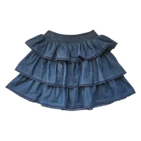 Lee Ruffle Skirt-Denim