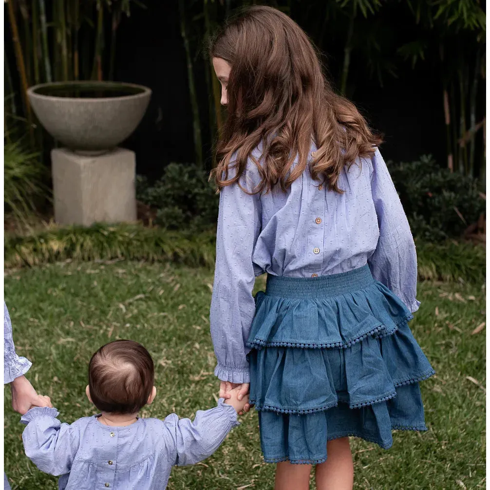 Lee Ruffle Skirt-Denim
