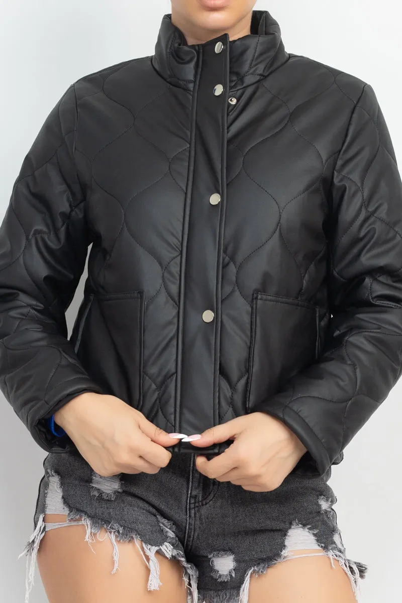 Like Right Now Mock Neck Quilted Jacket