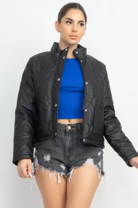 Like Right Now Mock Neck Quilted Jacket