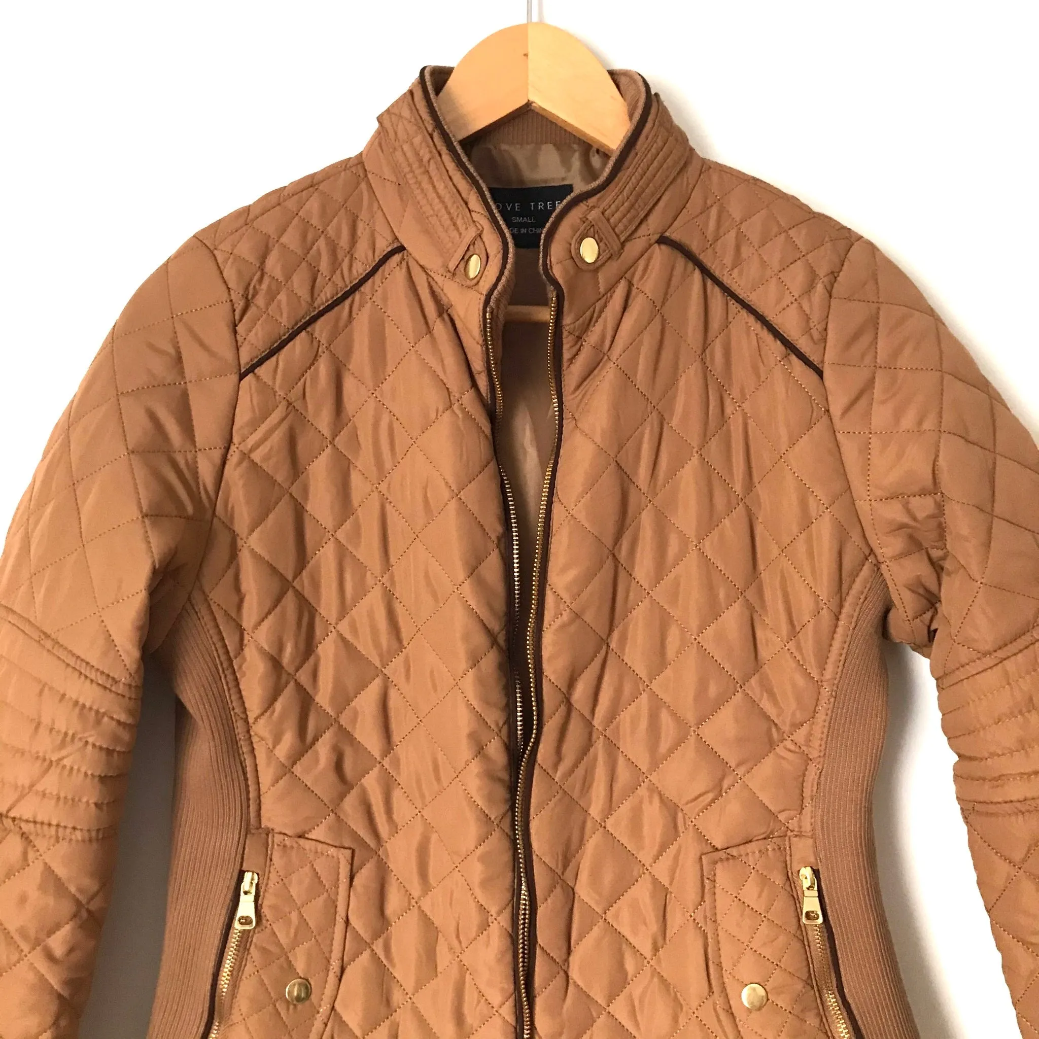 Love Tree Brown Quilted Jacket- Size S