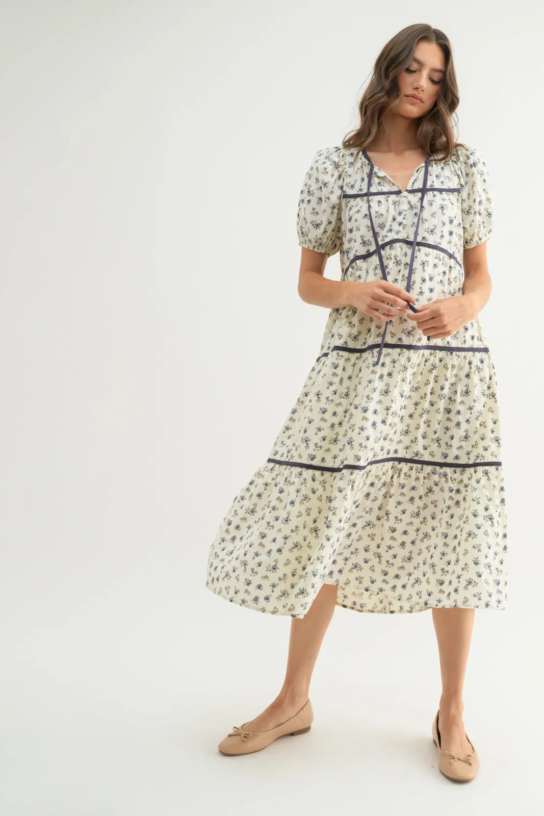Loved By You Tiered Midi Dress