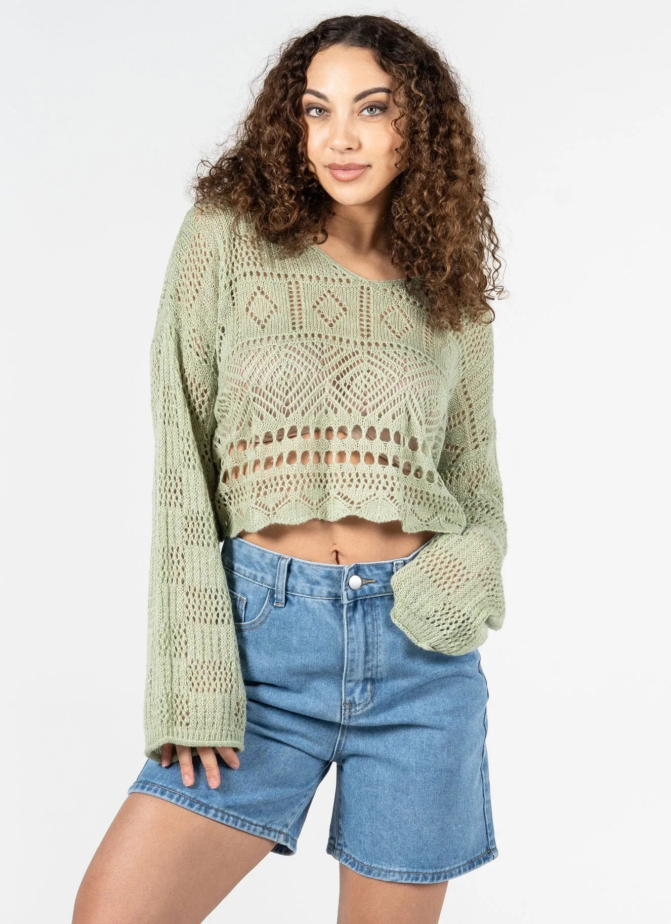 L/S Knit Boho Top