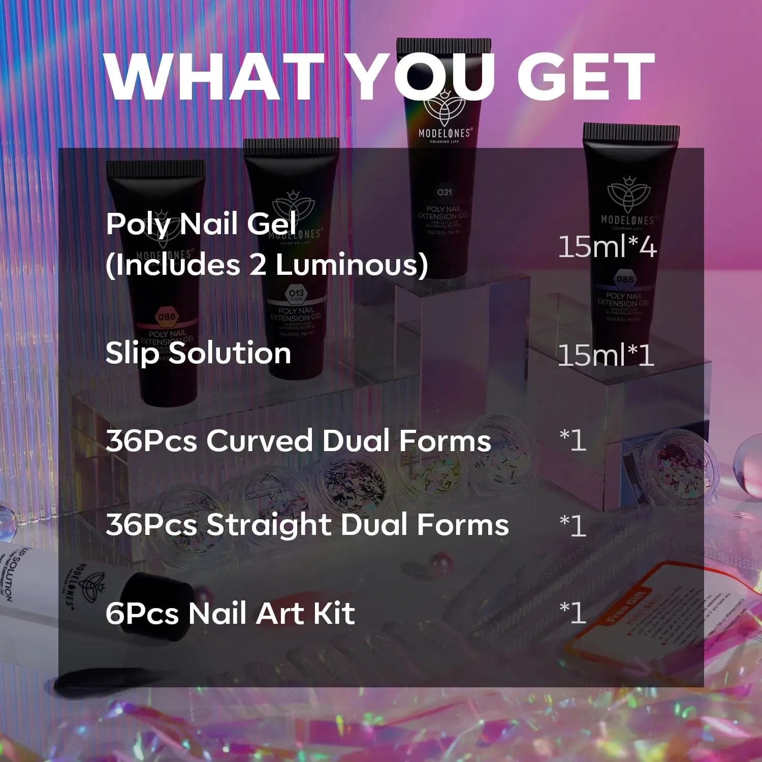Luminous Witch - 4 Colors Poly Nail Gel Kit