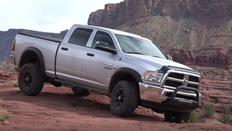 Lund 47121208 - 3.5" Black Steel Bull Bar with Integrated LED Light Bar and with skid plate for Ram 1500 19-22