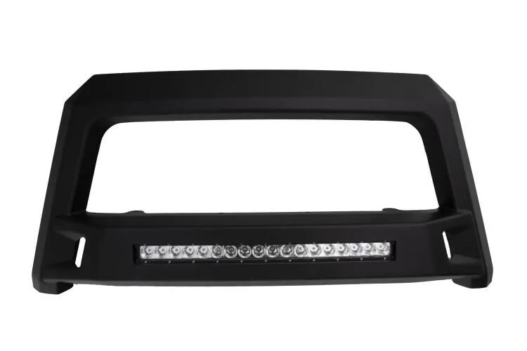 Lund 86521214 - Revolution Black Steel Bull Bar with Integrated LED Light Bar and without skid plate for Chevrolet Silverado 1500 07-19