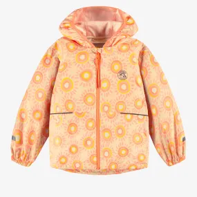 Manteau coupe-vent beige à motifs de soleils, enfant || Beige windbreaker coat with sun all over print, child