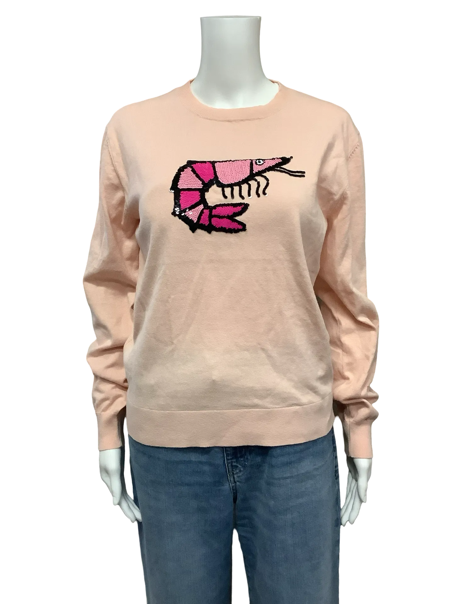 Markus Lupfer Women's Crew Neck Graphic Design Sweater Pink