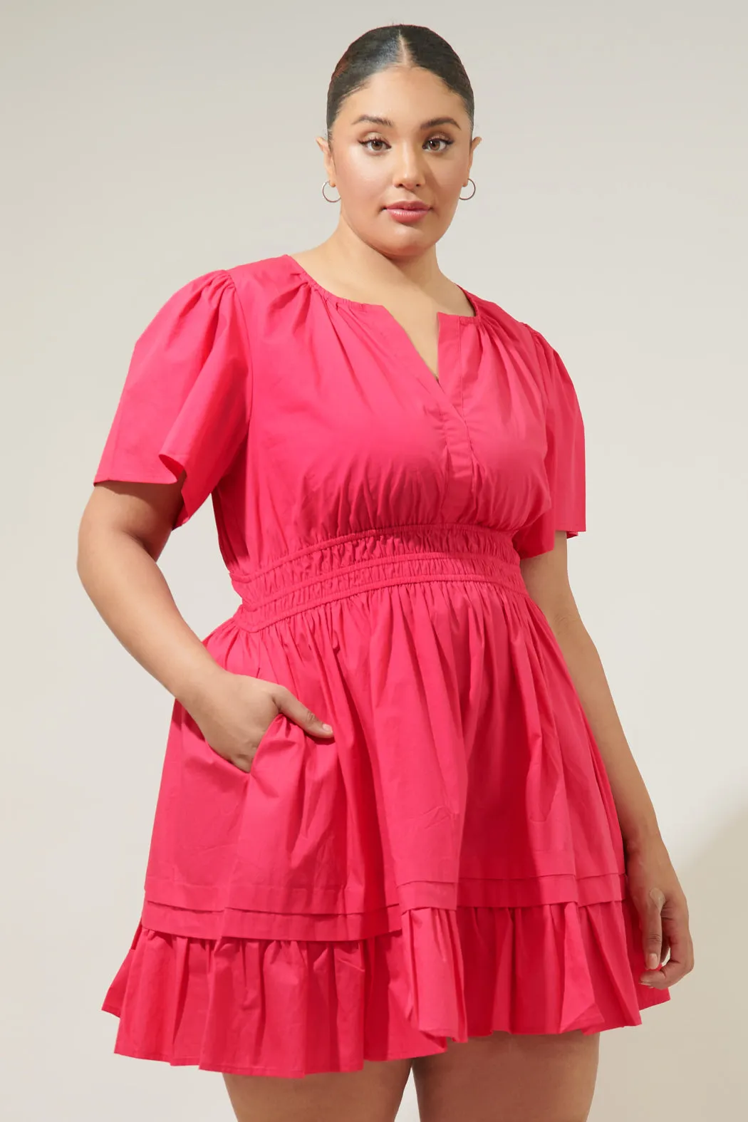 Miller Split Neck Dress Curve