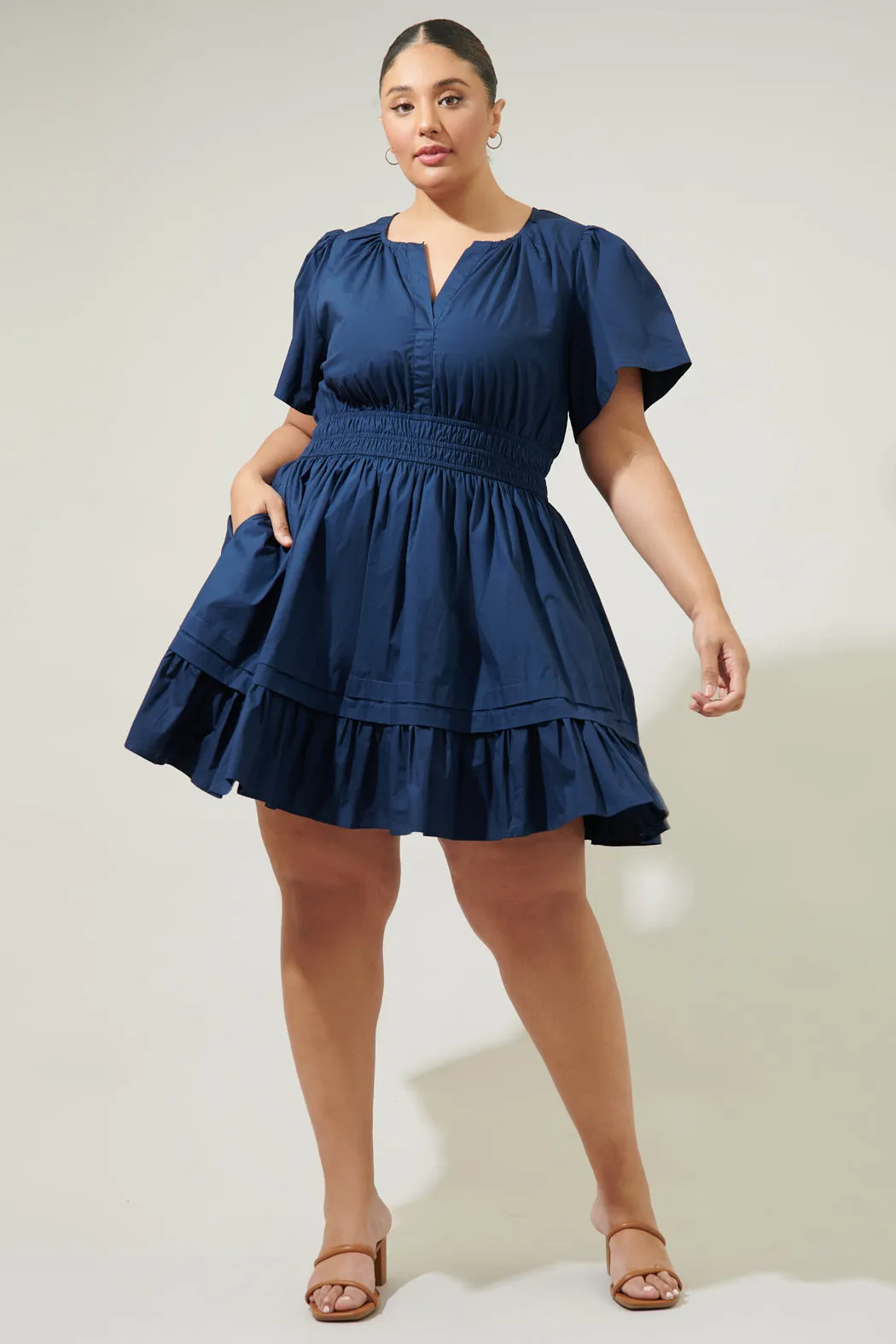 Miller Split Neck Dress Curve