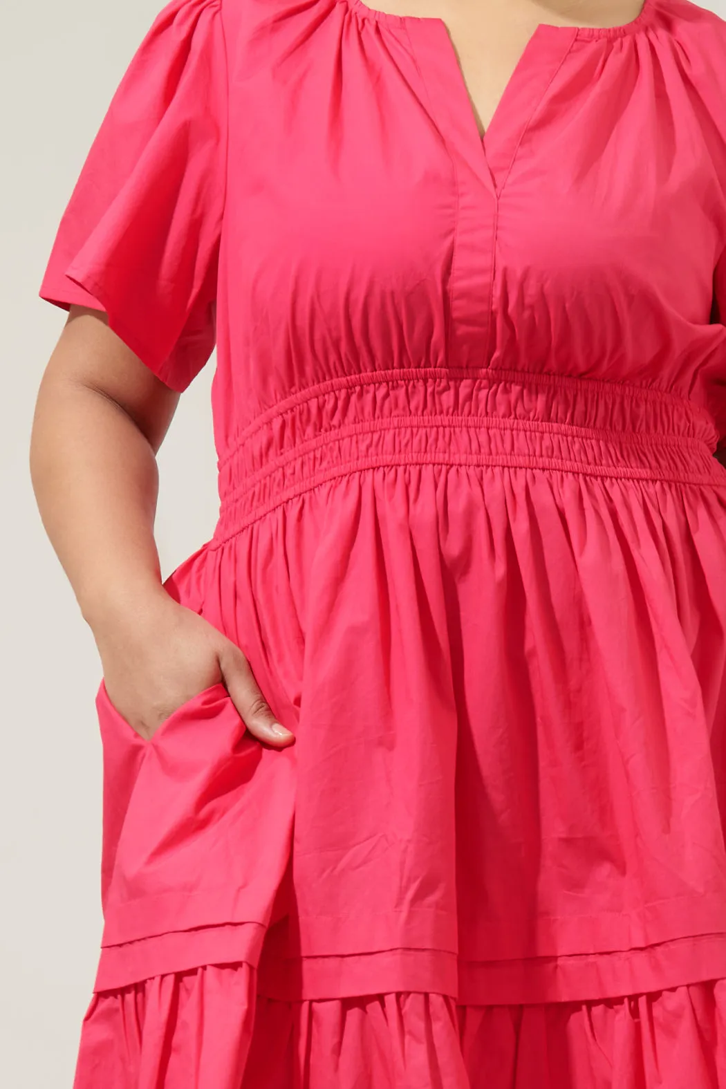 Miller Split Neck Dress Curve