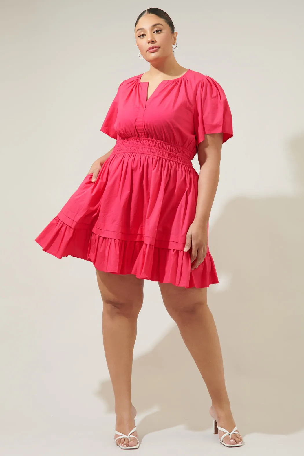 Miller Split Neck Dress Curve