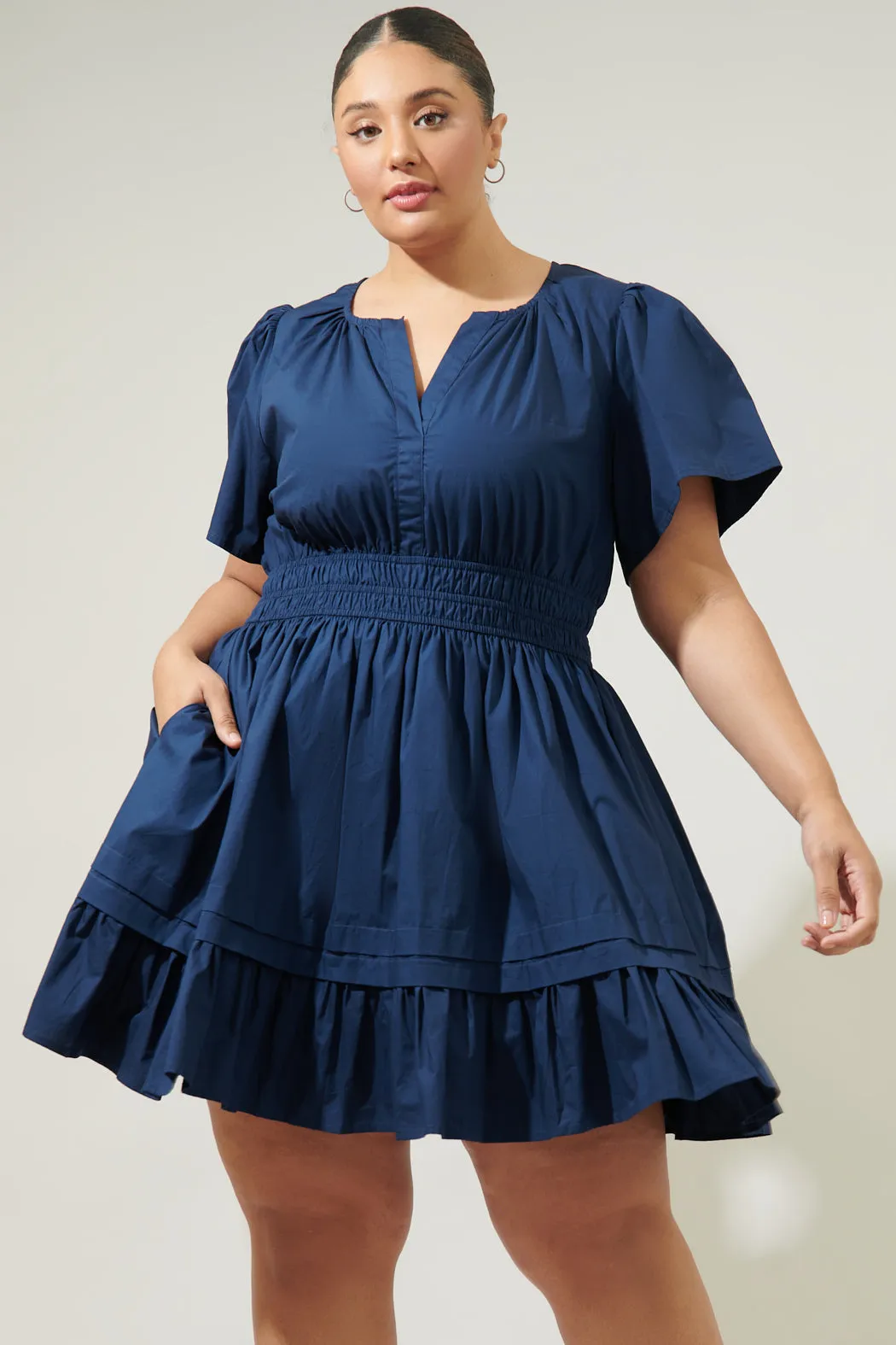Miller Split Neck Dress Curve