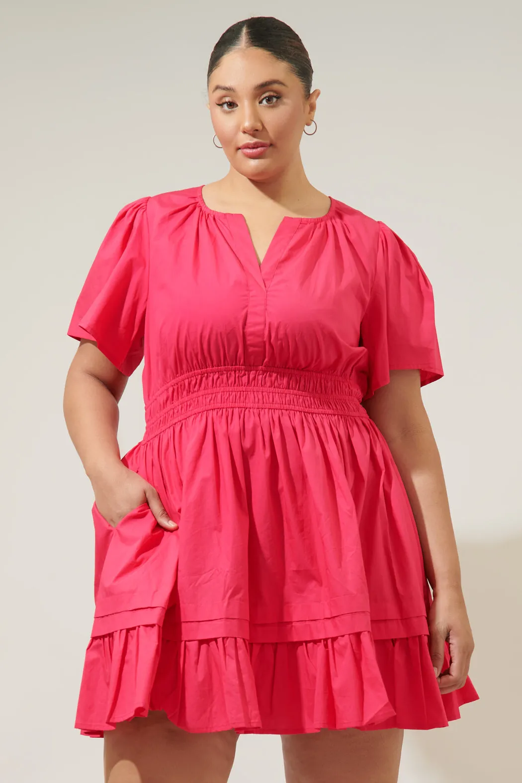 Miller Split Neck Dress Curve