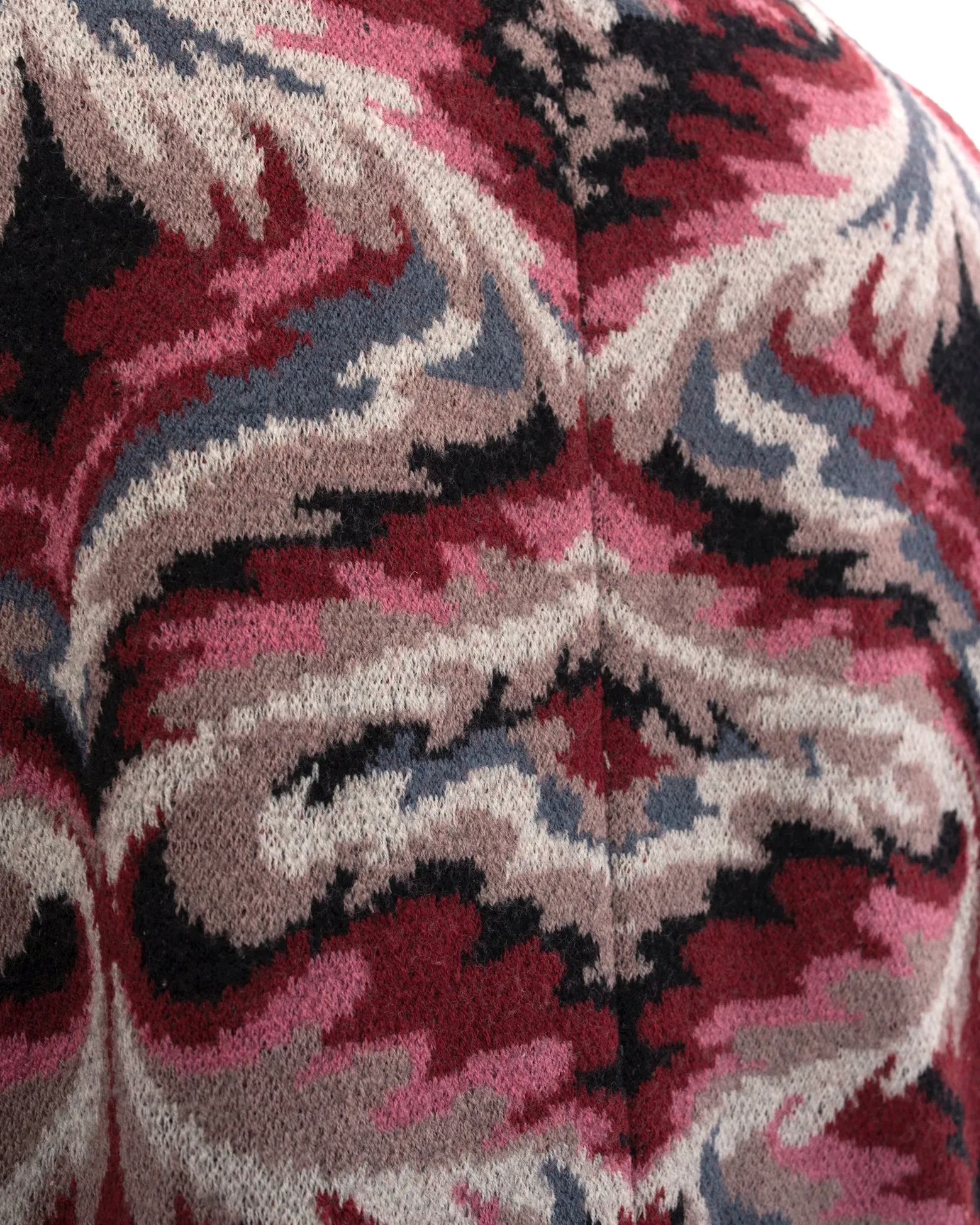 Missoni Vintage Dark Red, Pink, Black Pattern Knit Short Coat - 8/10