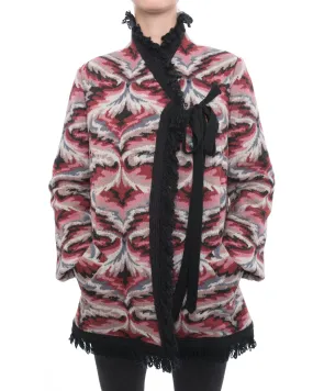 Missoni Vintage Dark Red, Pink, Black Pattern Knit Short Coat - 8/10