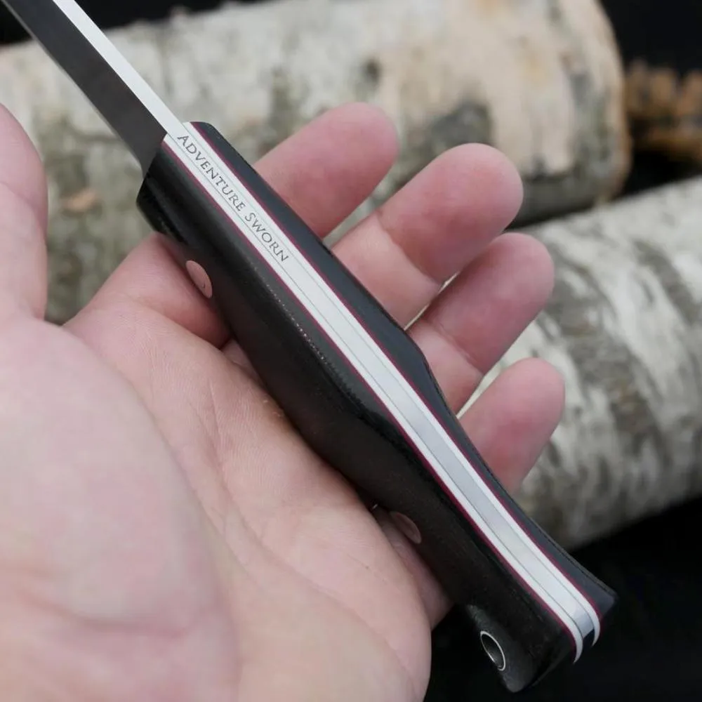 Mountaineer: Black Canvas, White & Red G10