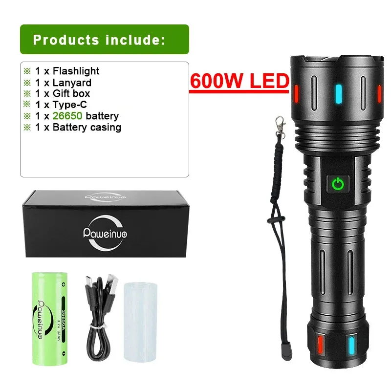 NEW High Power LED Flashlight Super Bright Usb Rechargeable Torch 18650 Zoom Powerful Flash Light Long Shot Hunting Lantern