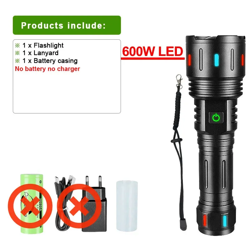 NEW High Power LED Flashlight Super Bright Usb Rechargeable Torch 18650 Zoom Powerful Flash Light Long Shot Hunting Lantern