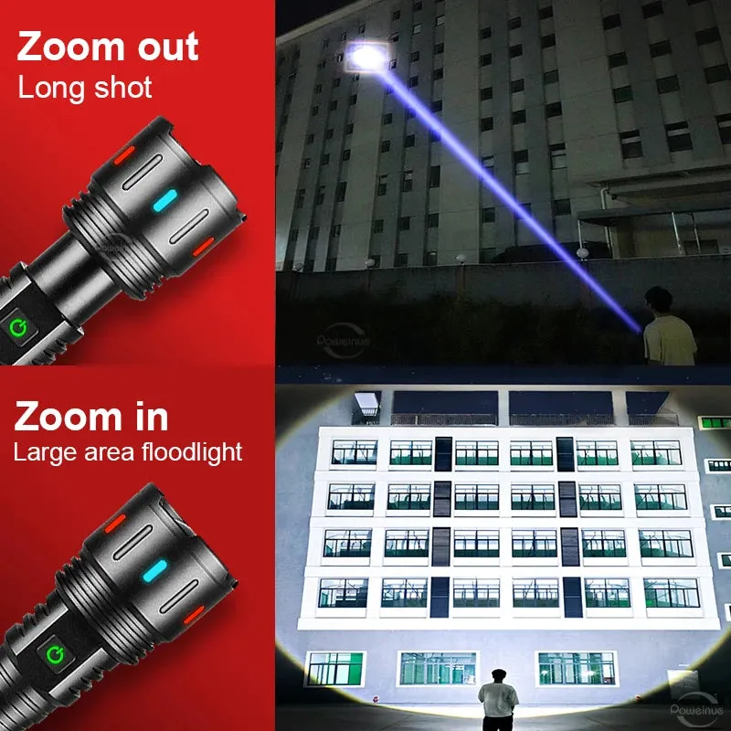 NEW High Power LED Flashlight Super Bright Usb Rechargeable Torch 18650 Zoom Powerful Flash Light Long Shot Hunting Lantern