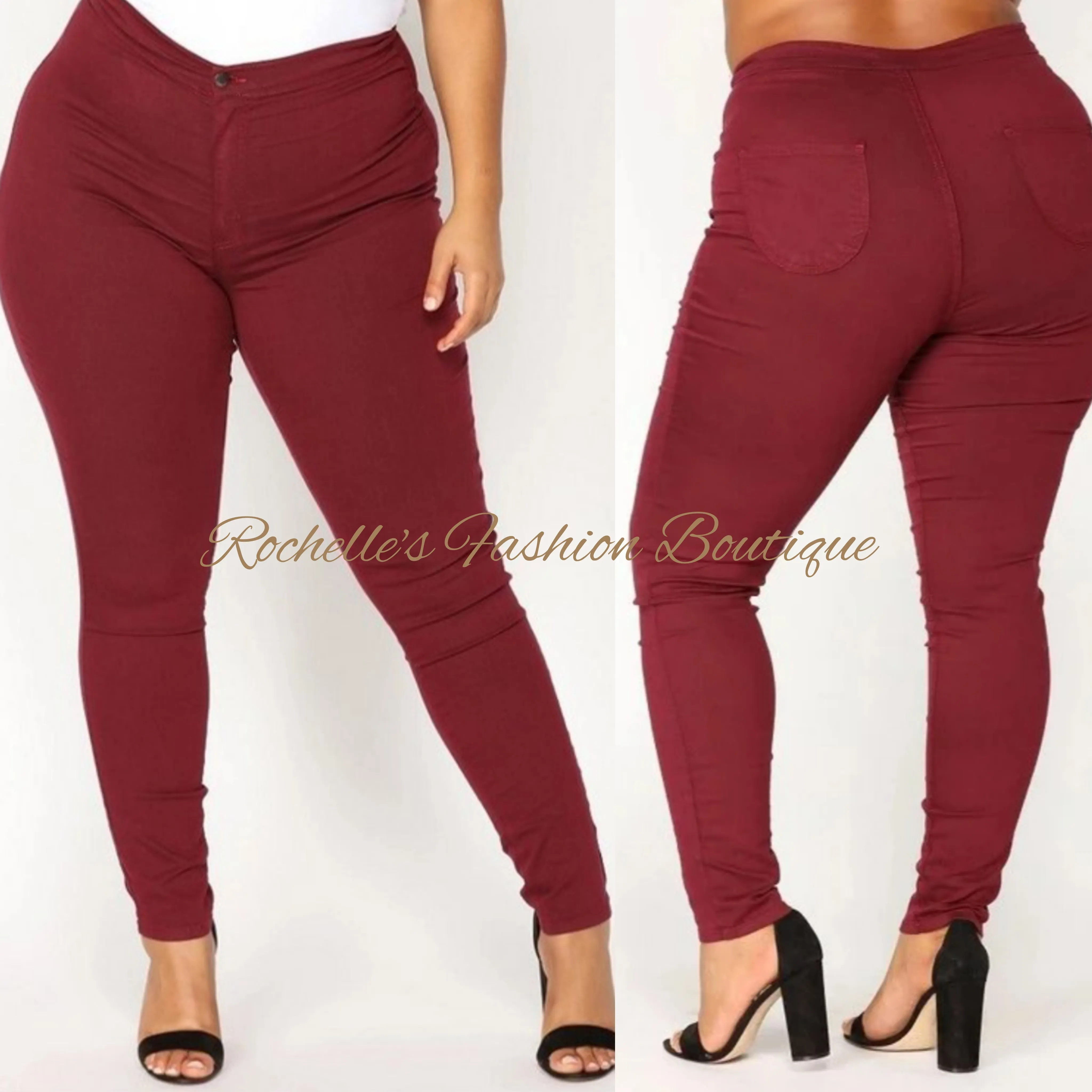 Olive Green High Rise Basic Skinny Plus Jeans