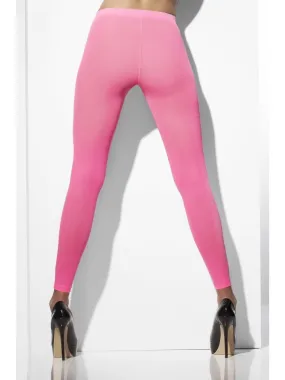 Opaque Footless Tights Neon Pink