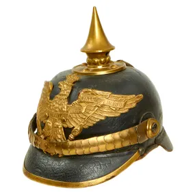 Original German Prussian M1871 Garde Infantry EM-NCO Pickelhaube Helmet- Dated 1887