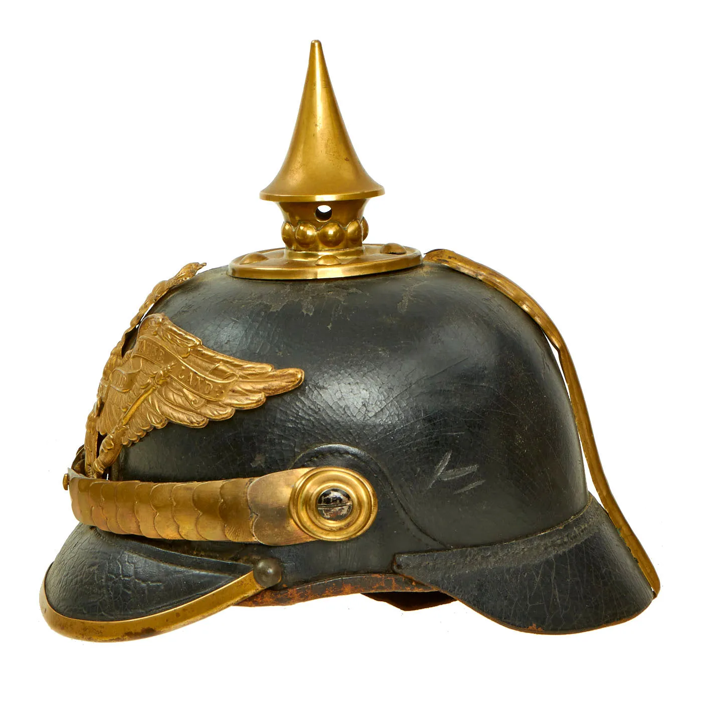 Original German Prussian M1871 Garde Infantry EM-NCO Pickelhaube Helmet- Dated 1887