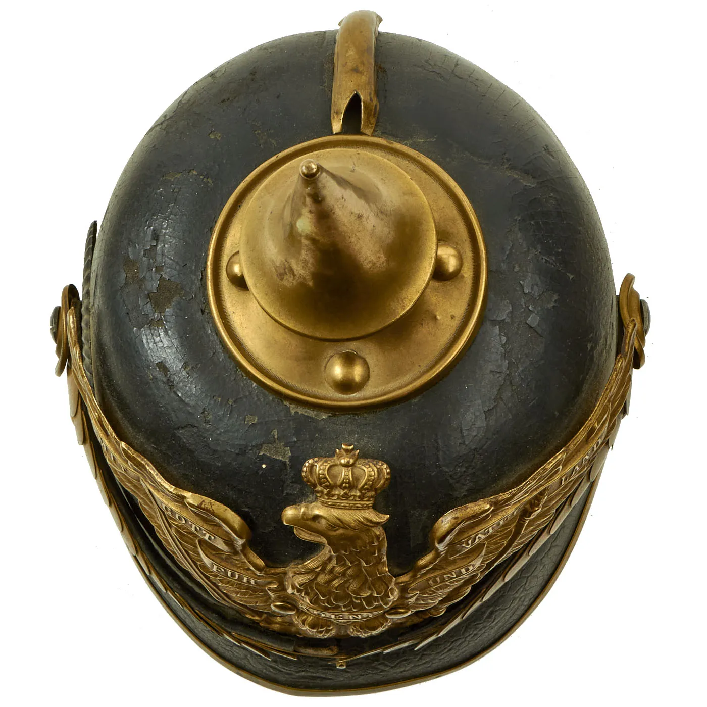 Original German Prussian M1871 Garde Infantry EM-NCO Pickelhaube Helmet- Dated 1887