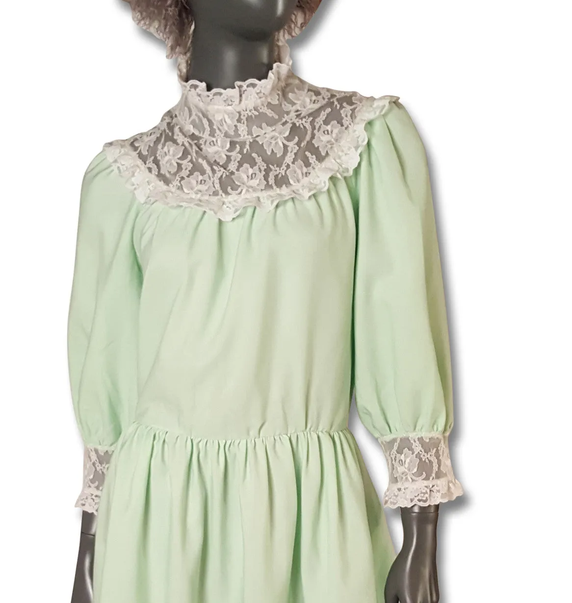 Pale Mint Pretty 1970s Dress