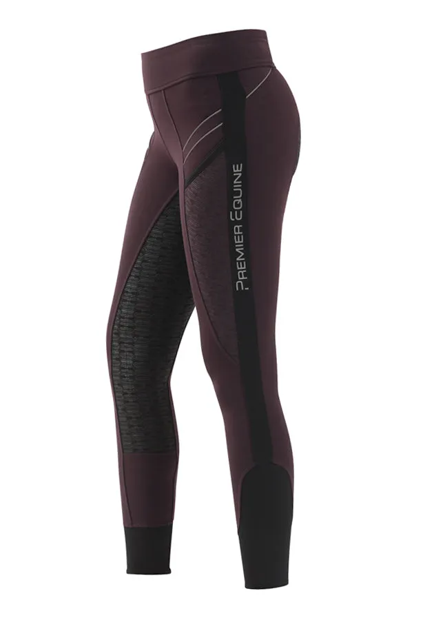 PE Ronia Ladies Gel Pull On Riding Tights (phone pocket) - grey, navy, burgundy
