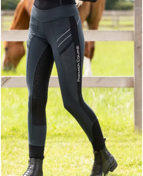 PE Ronia Ladies Gel Pull On Riding Tights (phone pocket) - grey, navy, burgundy