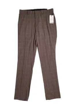 Perry Ellis Portfolio Men's Slim Fit Stretch Dress Pants Brown 30 x 32