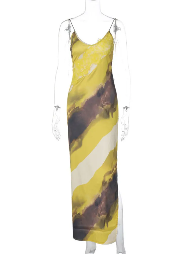 Phyllis Spaghetti Strap Sleeveless Backless Maxi Dress