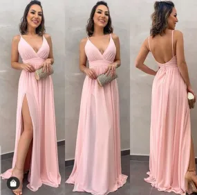 Pink long prom dress Women Party Dress       fg1156