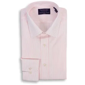 Pink Stripe Spread Collar Dress Shirt