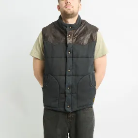 Ralph Lauren Jersey Puffed Gilet With Leather Detailing - XL